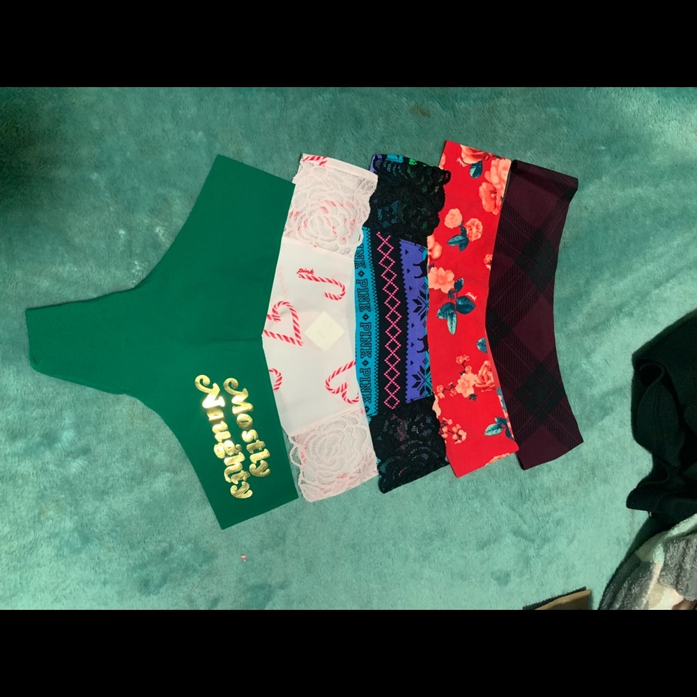 Vs pink panties boy shorts and seamless thongs
